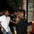 Kim Kardashian et  Kanye West retrouve leur cantine préférée ! Le couple a dîné chez Ferdi, dans le centre de Paris, le 18 janvier 2014. et sa compagne