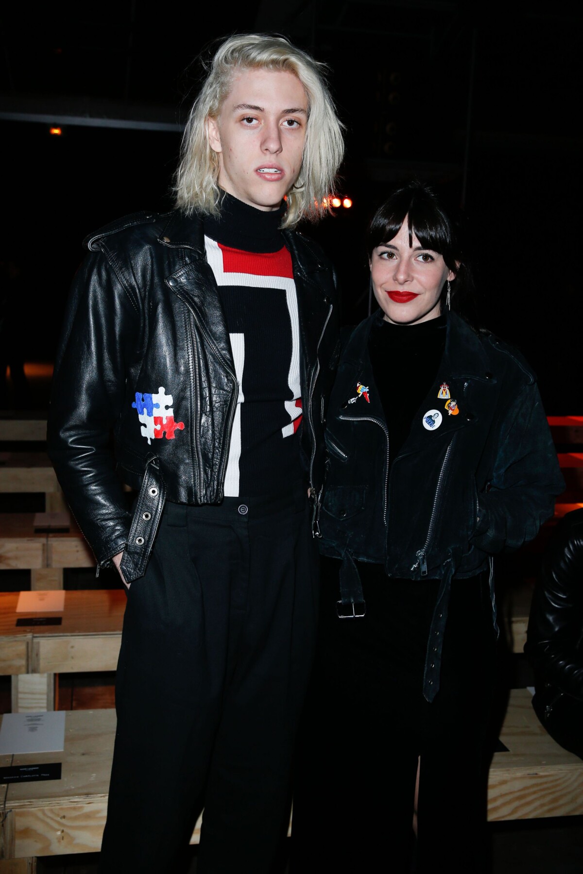 Photo Fletcher Shears et son amie People au defile Homme Saint Laurent Automne/Hiver 2014