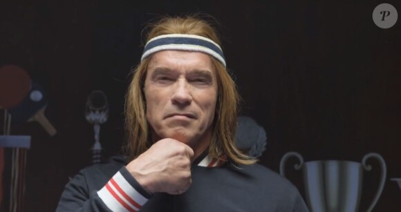 Arnold Schwarzenegger déguisé en Björn Borg dans une pub pour Bud Light pour le Superbowl - janvier 2014