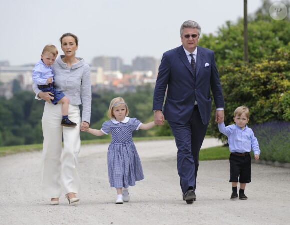 Princess Claire and Prince Nicolas, Princess Louise, Prince Laurent and prince Aymeric, pose for the annual photo session held at the Palace of Laeken, Brussels, Belgium, on June 17, 2008. Photo by Fred Guerdin/ABACAPRESS.COM18/06/2008 - Brussels
