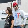 Olivia Wilde (enceinte) et Jason Sudeikis dans les rues de Los Angeles, le 18 janvier 2014.