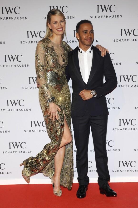 Karolina Kurkova et Lewis Hamilton - Gala "Inside The Wave" de la marque IWC Schaffhausen à l'occasion du Salon International de la Haute Horlogerie à Genève le 21 janvier 2014.