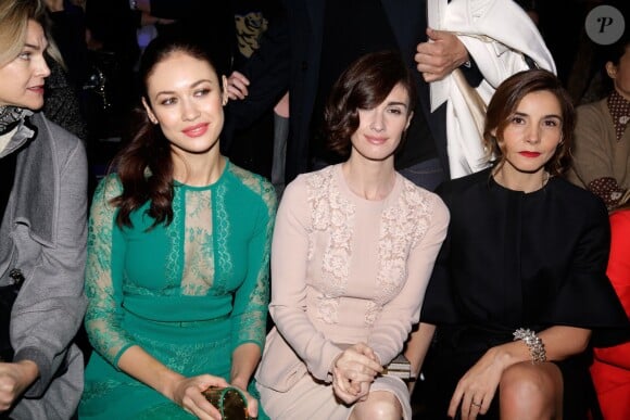 Olga Kurylenko, Paz Vega et Clotilde Courau assistent au défilé Elie Saab Haute Couture printemps/été 2014 organisé à Paris le 22 janvier 2014
