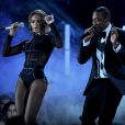 Beyoncé et son mari Jay-Z lors des 56e Grammy Awards à Los Angeles, le 26 janvier 2014.