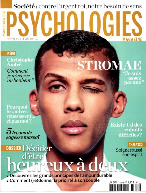 Stromae en couverture du magazine Psychologies, en février 2014.