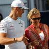 Michael Schumacher et son épouse Corinna lors du Grand Prix de Hongrie à Budapest, le 28 juillet 2012