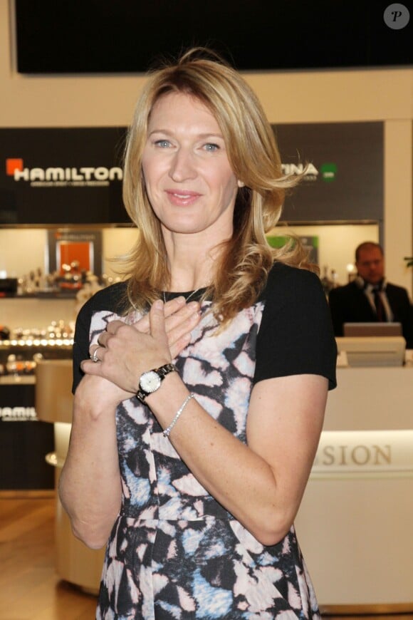 Steffi Graf lors de l'inauguration d'une boutique Hour Passion au Casino Aria de Las Vegas, le 30 janvier 2014