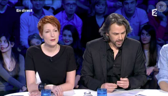 Laurent Ruquier recadre Aymeric Caron et Natacha Polony en direct dans On n'est pas couché, le 1er février 2014 sur France 2.