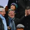 Claude Bartolone, Alain Vidalies et Manuel Valls lors du match du tournoi des VI Nations entre la France et l'Angleterre au Stade de France à Saint-Denis, le 1er février 2014