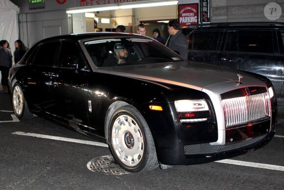 Justin Bieber à New York le 31 janvier 2014, quittant son hôtel à bord d'une Rolls Royces pour se rendre à la soirée du magazine Maxim