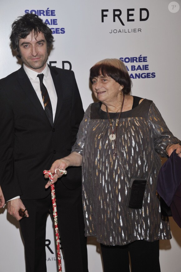 Agnès Varda et son fils Mathieu Demy - Projection du film "Baie des Anges" au Forum Grimaldi à Monaco le 20 mars 2013.