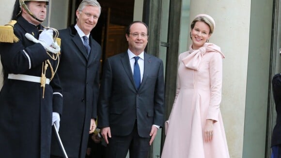 François Hollande : Le roi Philippe et la belle Mathilde de Belgique à l'Elysée
