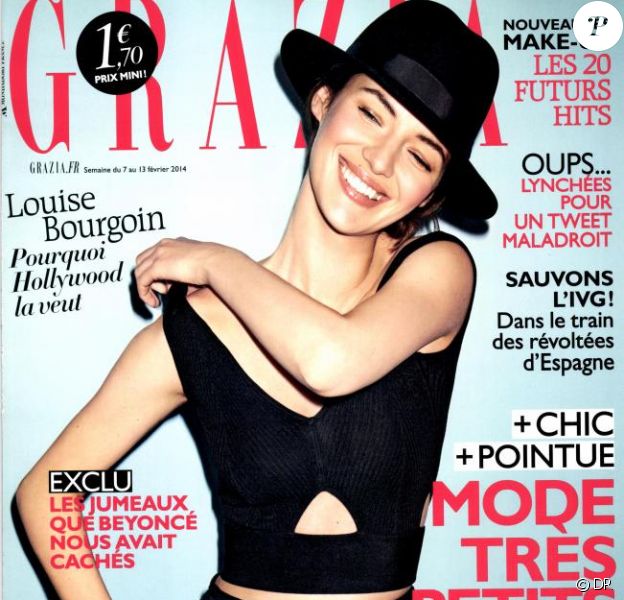 Louise Bourgoin en couverture du magazine Grazia du 7 février 2014