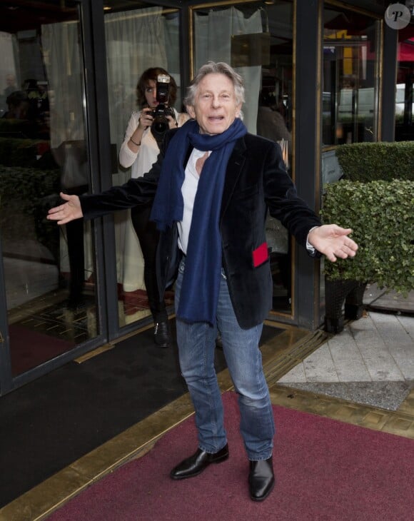 Roman Polanski au déjeuner des nommés aux César au Fouquet's à Paris, le 8 février 2014.