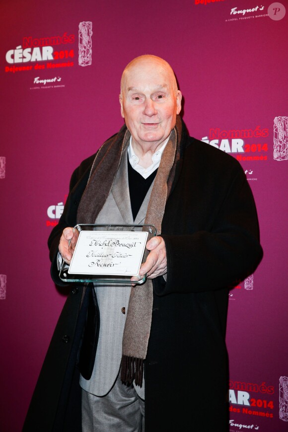 Michel Bouquet (Meilleur Acteur) au déjeuner des nommés aux César au Fouquet's à Paris, le 8 février 2014.