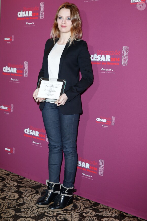 Sara Forestier (Meilleure actrice) lors du déjeuner des nommés aux César au Fouquet's à Paris, le 8 février 2014.
