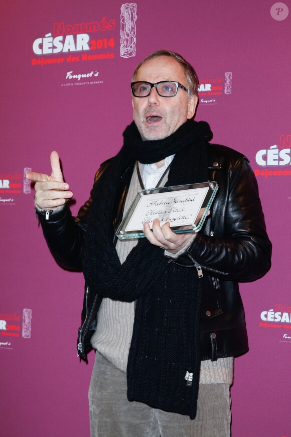 Fabrice Luchini (Meilleur acteur) lors du déjeuner des nommés aux César au Fouquet's à Paris, le 8 février 2014.