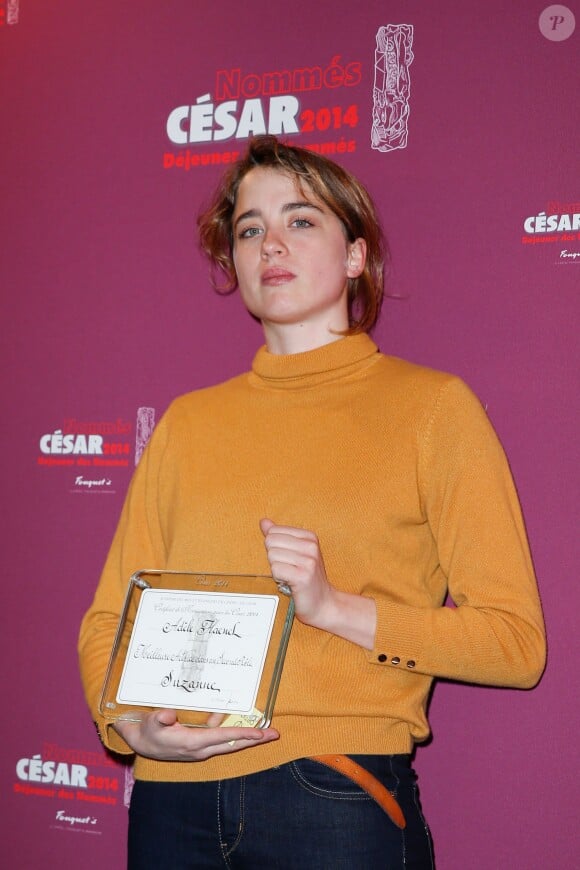 Adèle Haenel (Meilleure actrice dans un second rôle) lors du déjeuner des nommés aux César au Fouquet's à Paris, le 8 février 2014.