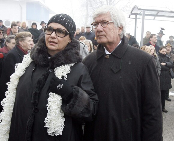 Funérailles de l'acteur Maximilian Schell à Preitenegg le 8 février 2014.