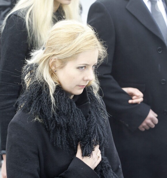 Iva Mihanovic (veuve de Maximilian Schell) lors des obsèques du comédien à Preitenegg en Autriche le 8 février 2014.