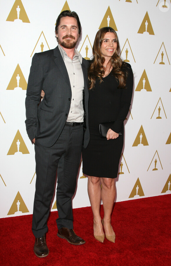 Christian Bale et Sibi Blazic lors du déjeuner des nommés aux Oscars 2014, Beverly Hilton Hotel, Los Angeles, le 10 février 2014.