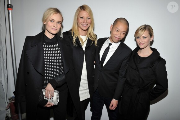 Diane Kruger, Gwyneth Paltrow, Jason Wu et Reese Witherspoon lors du défilé Hugo Boss Women à New York, le 12 février 2014.