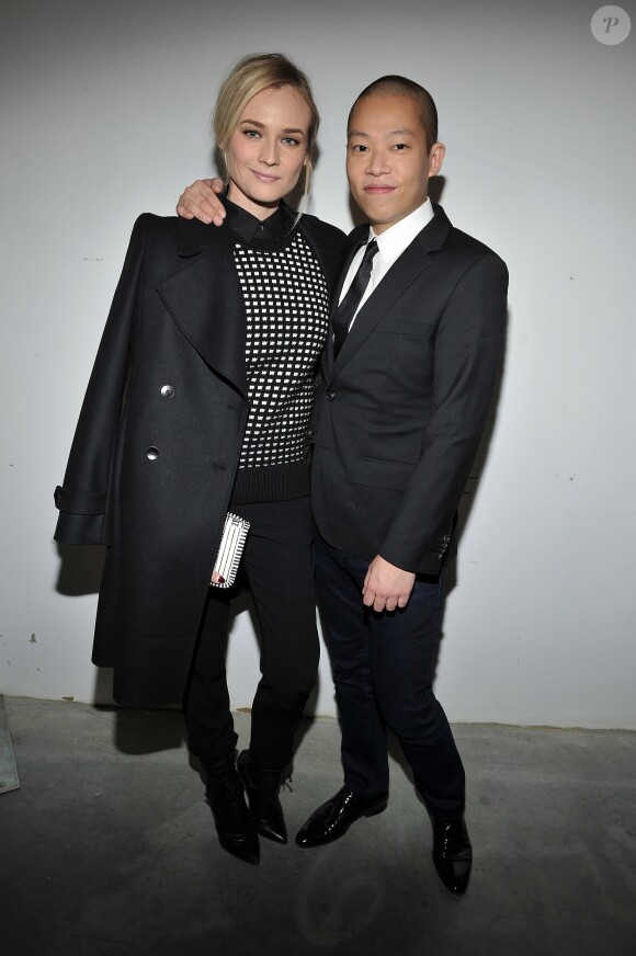Diane Kruger et Jason Wu lors du défilé Hugo Boss Women à New York, le 12 février 2014.