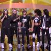 Shaka Ponk remporte le trophée du meilleur DVD live - 29e cérémonie des Victoires de la Musique, au Zénith de Paris, le 14 février 2014.