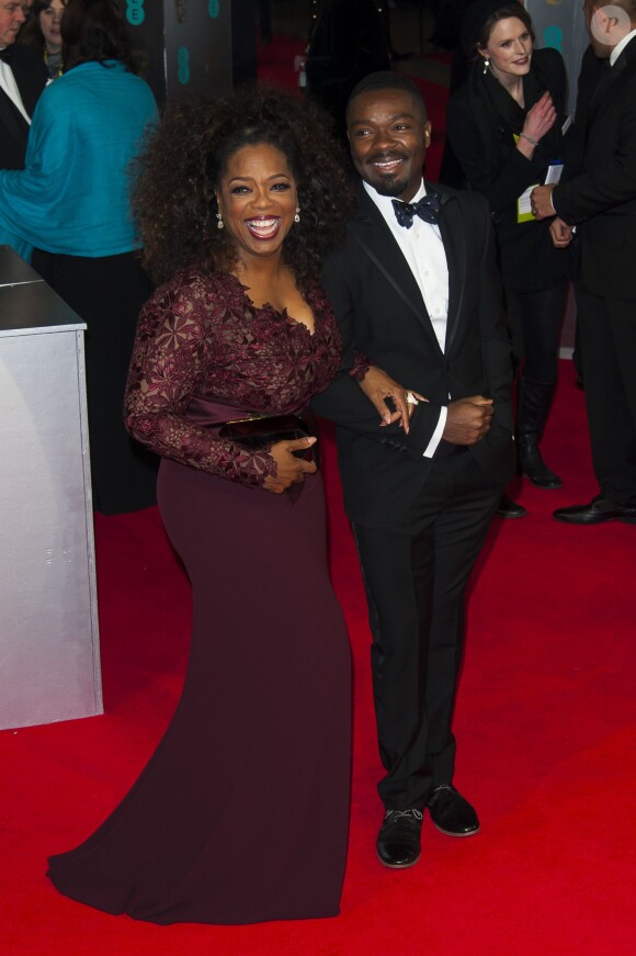 Oprah Winfrey et David Oyelowo lors de la cérémonie des BAFTA à Londres le 16 février 2014