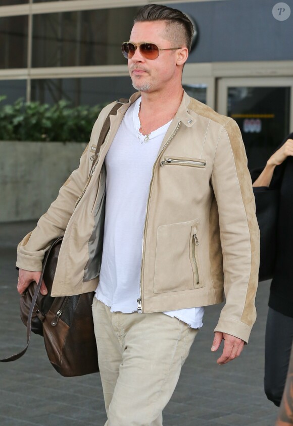 Brad Pitt de retour à Los Angeles le 17 février 2014.