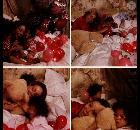 Mariah Carey a passé la Saint-Valentin avec ses enfants Monroe et Moroccan. Le 14 février 2014.