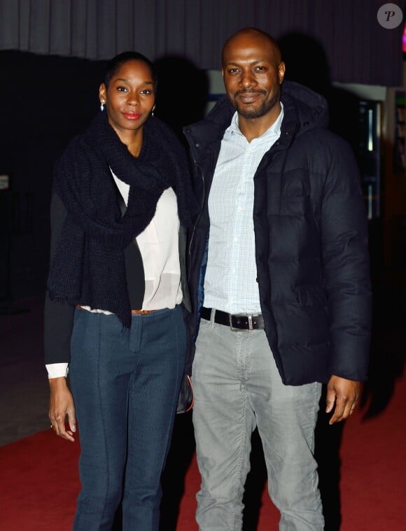 Harry Roselmack et sa femme Chrislaine lors de la première du film "Rosenn" dans le cadre de la 30ème édition du festival International du film d'amour à Mons en Belgique le 17 février 2014.