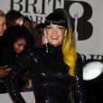 Lily Allen arrive à la cérémonie des "Brit Awards 2014" à Londres, le 19 février 2014.