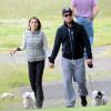 Exclusif - Le chanteur Robbie Williams et sa femme Ayda Field promènent leurs chiens à Glasgow en Ecosse, le 24 juin 2013.