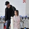 Exclusif - Courteney Cox arrive à Venise avec sa fille Coco Arquette et son petit ami Johnny McDaid, le 15 février 2014.
