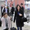 Exclusif - Courteney Cox arrive à Venise avec sa fille Coco Arquette et son petit ami Johnny McDaid, le 15 février 2014.