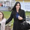 Exclusif -  Courteney Cox arrive à Venise avec sa fille Coco Arquette et son petit ami Johnny McDaid, le 15 février 2014.