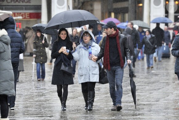 Courteney Cox avec sa fille Coco et son petit ami Johnny McDaid à Venise en Italie, le 20 février 2014.