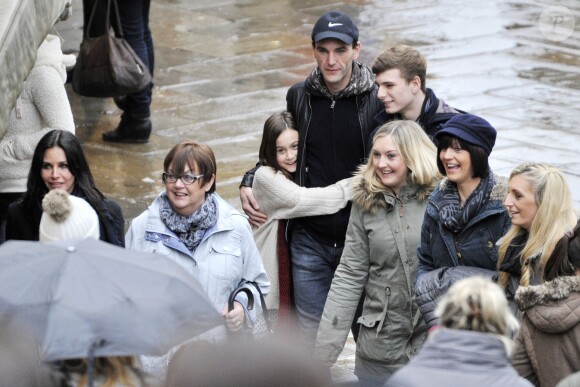 Courteney Cox avec sa fille Coco et son petit ami Johnny McDaid à Venise en Italie, le 20 février 2014.