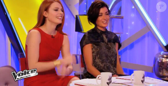 Élodie Frégé et Jenifer dans The Voice 3, le samedi 22 février 2014 sur TF1