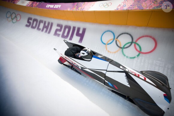 USA's Steven Holcomb pilots a run during a Men's Two-man Bobsleigh training session at the Sliding Center Sanki during Sochi 2014 Olympic Games, in Sochi, Russia on February 13, 2014. The Sochi 2014 Olympic Games run from 07 to 23 February 2014. Photo by Gouhier-Zabulon/ABACAPRESS.COM13/02/2014 - Sochi