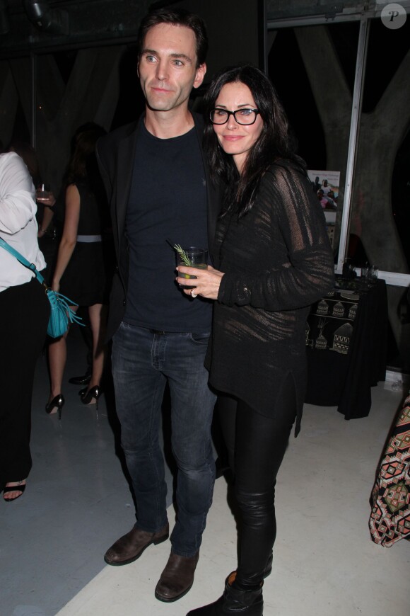 Exclusif - Courteney Cox et son petit ami Johnny McDaid lors de la soirée Kusewara à Los Angeles, le 23 février 2014.