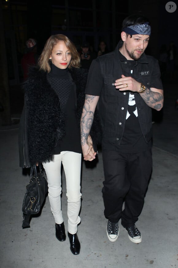 Nicole Richie et son mari Joel Madden se renden au concert de Miley Cyrus à Los Angeles, le 23 février 2014.