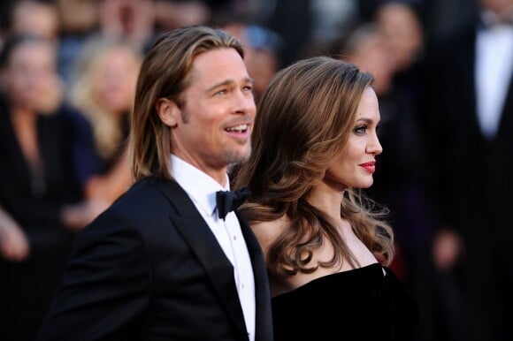 Brad Pitt et Angelina Jolie à Los Angeles, le 26 février 2012.