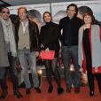 JoeyStarr, Stéphane Freiss, Virginie Ledoyen (enceinte), Emmanuel Mouret (réalisateur) et Ariane Ascaride lors de l'avant-première du film "Une autre vie" à Paris, le 20 janvier 2014