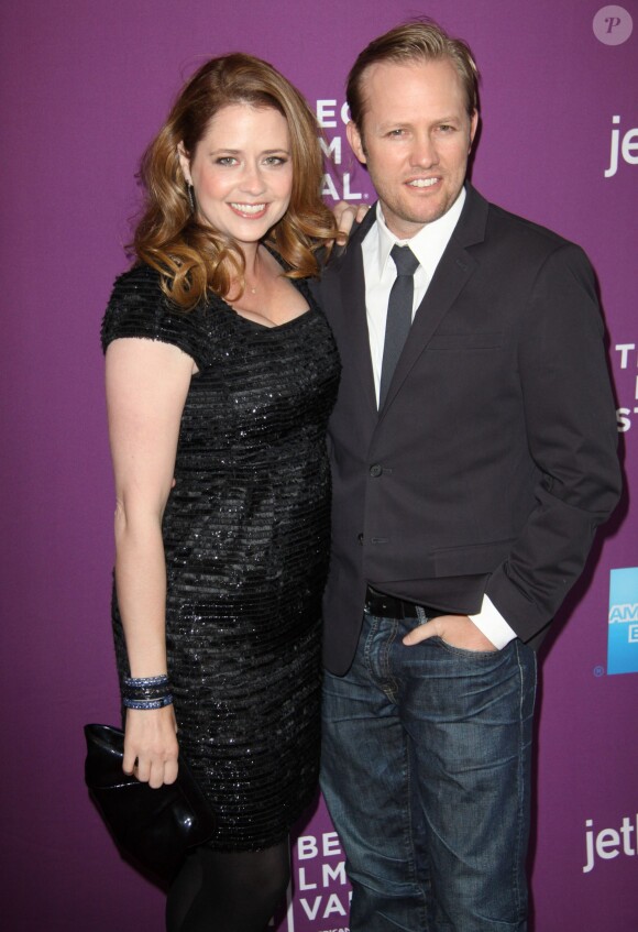 Jenna Fischer et son mari à New York le 23 avril 2012.