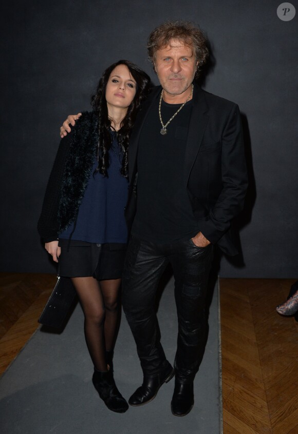 Renzo Rosso et sa fille Luna assistent au défilé Maison Martin Margiela à l'hôtel Salomon de Rothschild. Paris, le 28 février 2014.