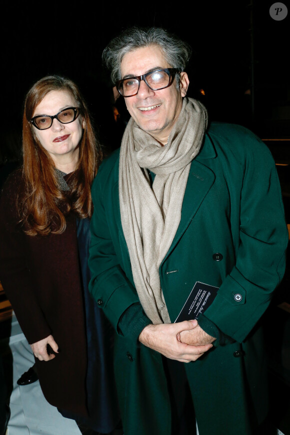 Martine Sitbon (créatrice pour Rue du Mail) et Marc Ascoli lors du défilé Sonia Rykiel automne-hiver 2014-15 à la Salle Wagram. Paris, le 28 février 2014.