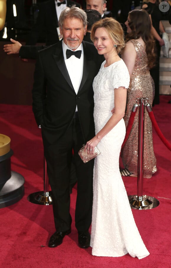 Calista Flockhart et Harrison Ford à la 86e cérémonie des Oscars, à Los Angeles le 2 mars 2014.