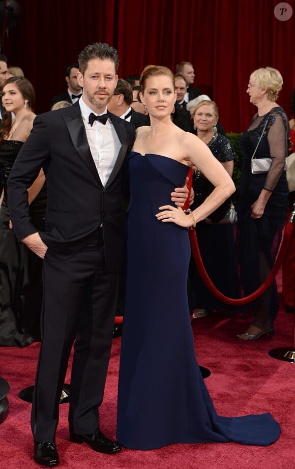 Amy Adams et son fiancé Darren Le Gallo à la 86e cérémonie des Oscars, à Los Angeles le 2 mars 2014.